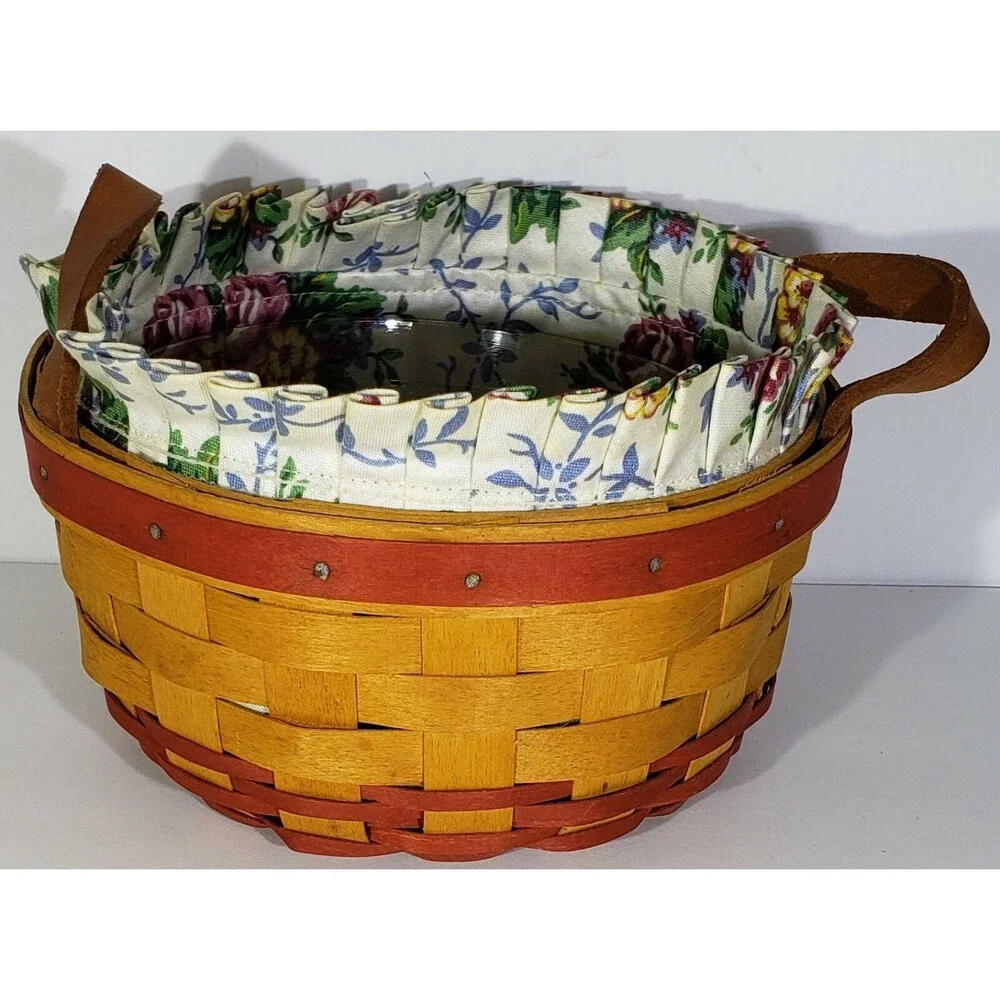 *SIGNED* Longaberger 1995 MOTHERS DAY BASKET OF LOVE #18805 COMBO: Liner, Prtctr
